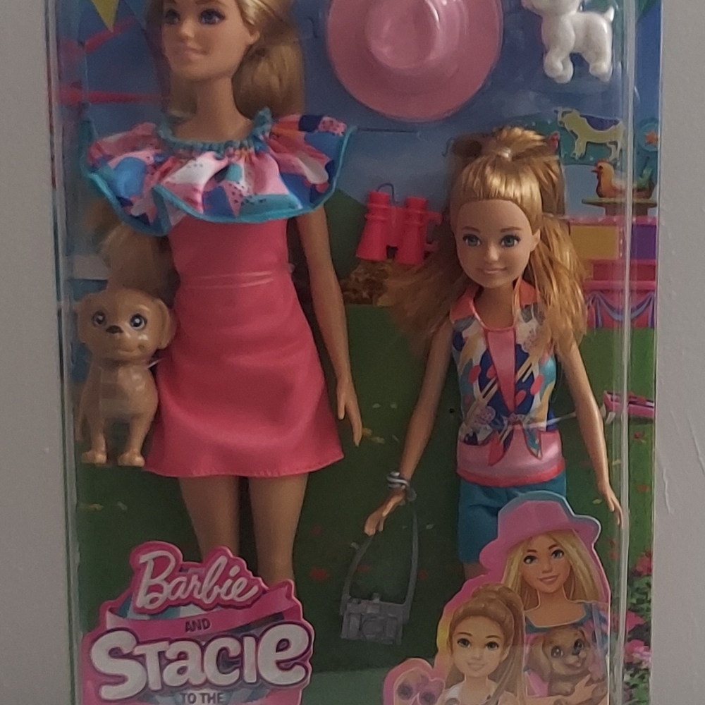 Barbie Pink & Blue Doll Duo with Pet and Accessories